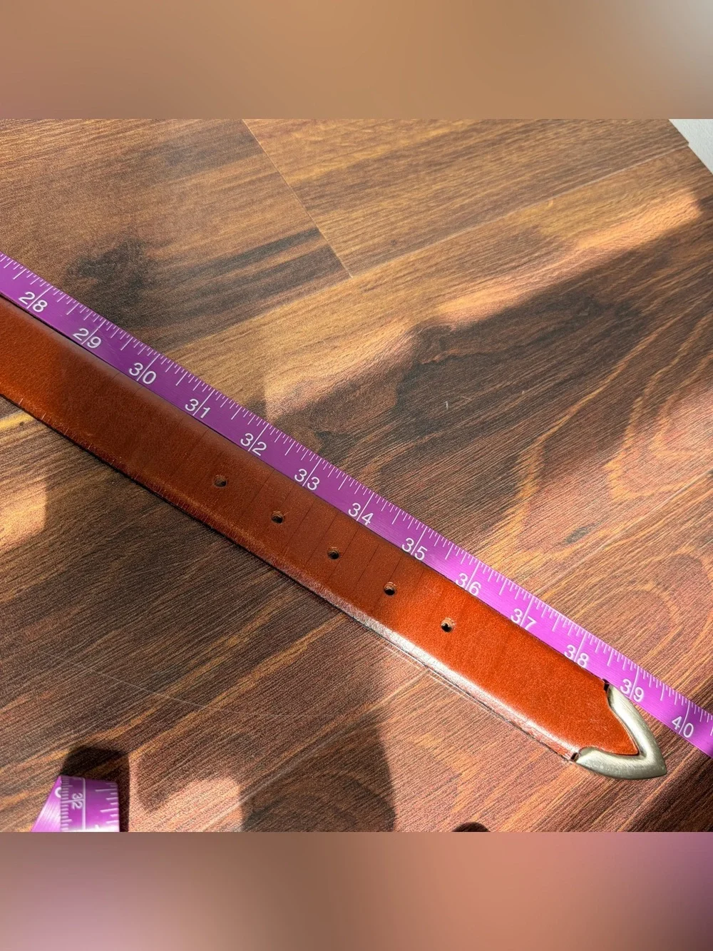 Bench Craft Leather Belt Chrome Western Size 34 Made in Canada